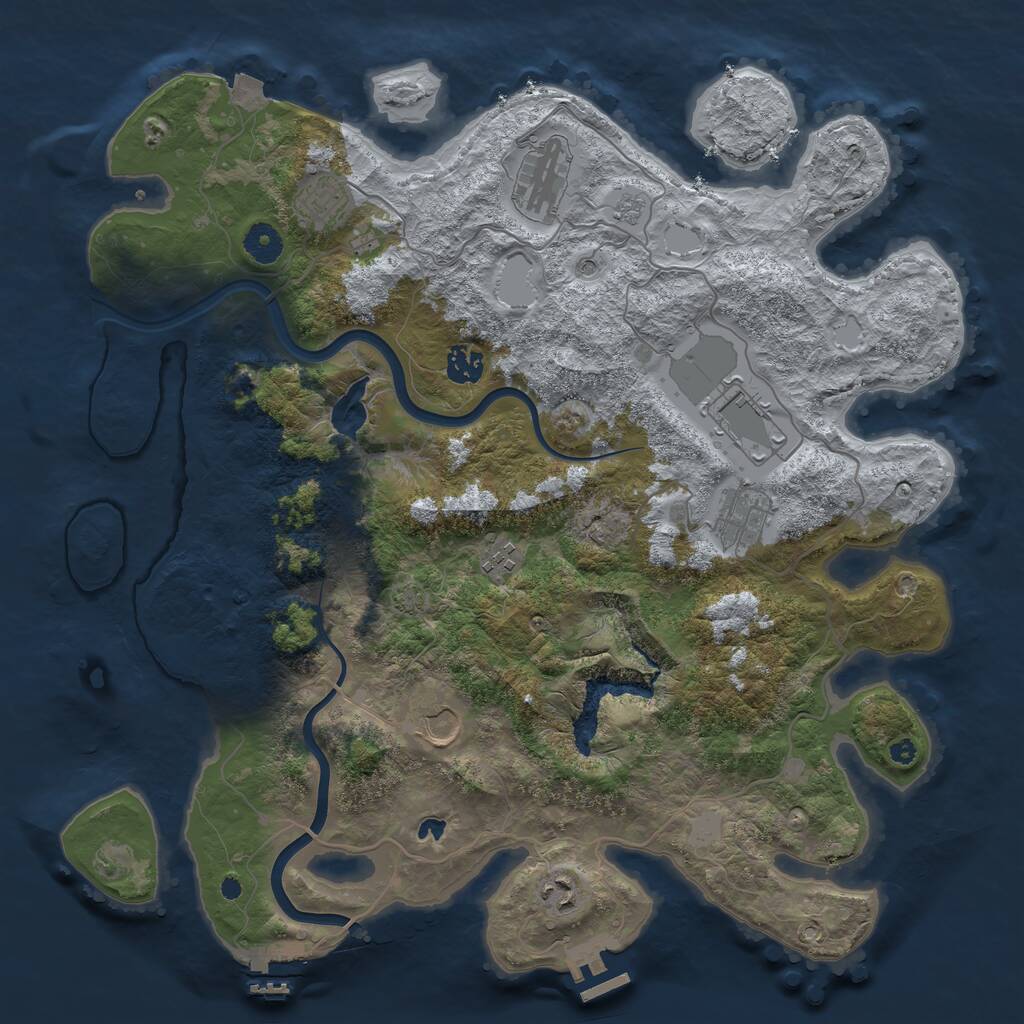 Rust Map: Procedural Map, Size: 4000, Seed: 1462, 14 Monuments
