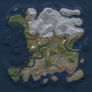 Thumbnail Rust Map: Procedural Map, Size: 3500, Seed: 2020055656, 13 Monuments
