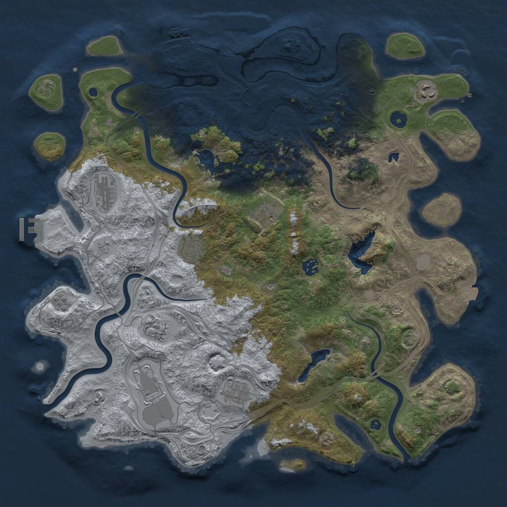 Rust Map: Procedural Map, Size: 4500, Seed: 2067030259, 15 Monuments
