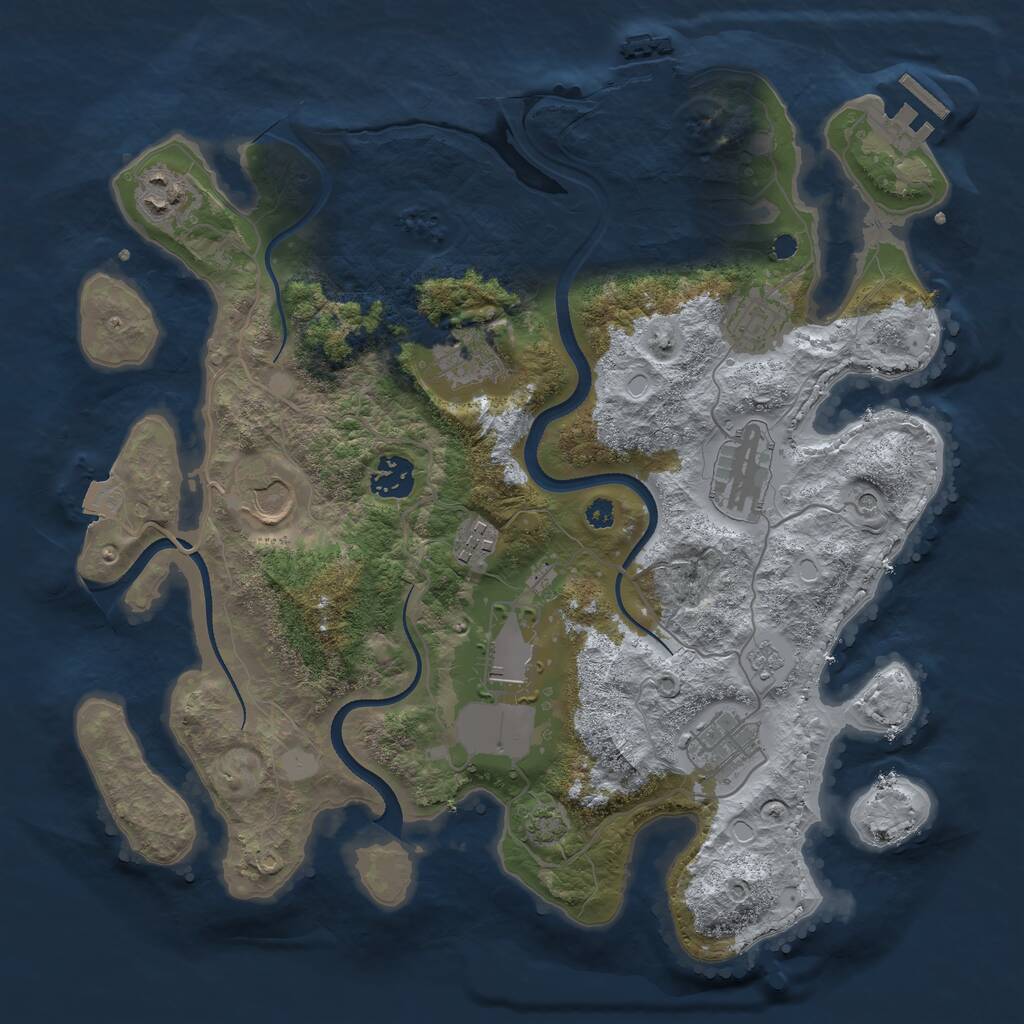 Rust Map: Procedural Map, Size: 3500, Seed: 1745915697, 15 Monuments