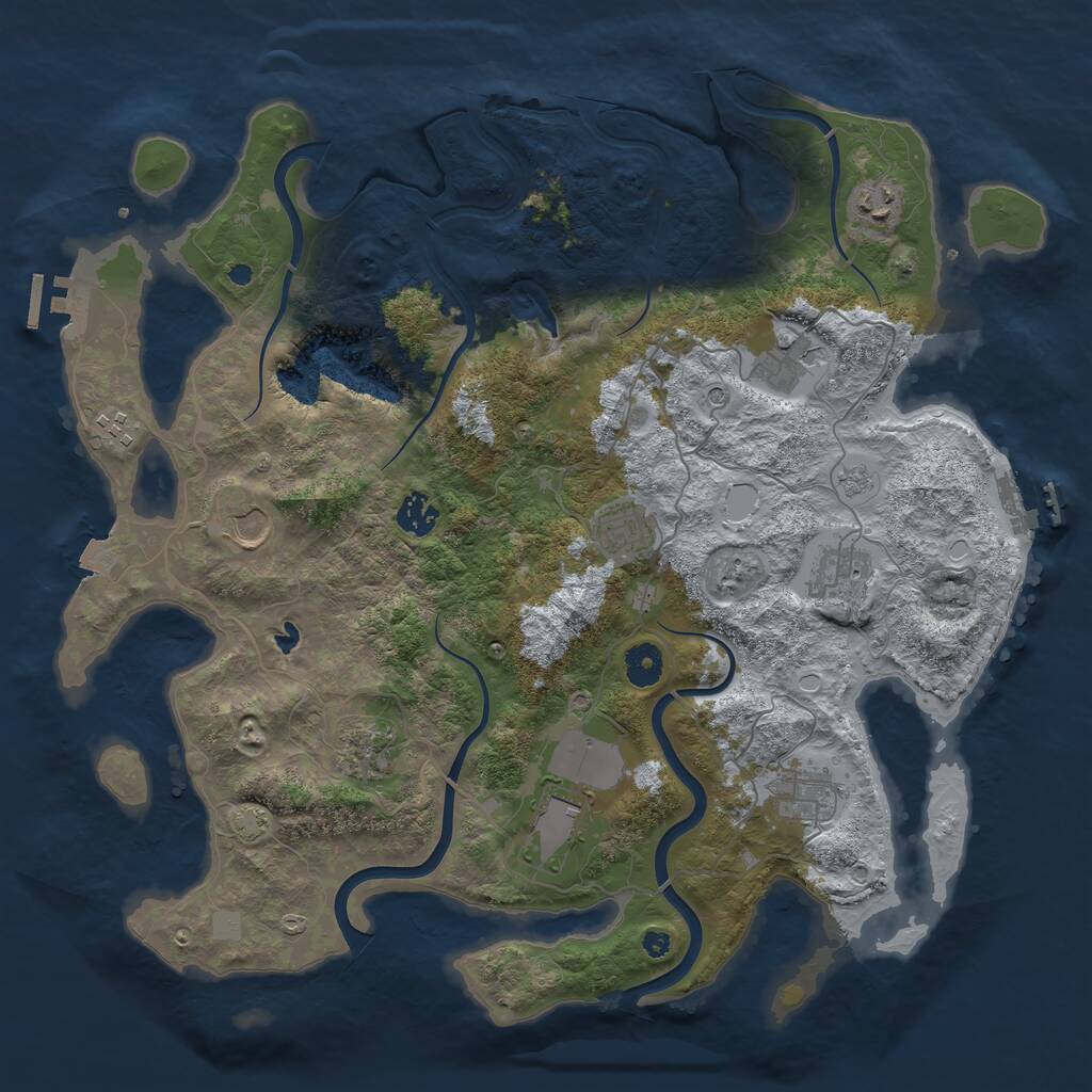 Rust Map: Procedural Map, Size: 4000, Seed: 56284495, 16 Monuments