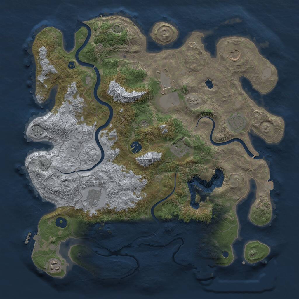 Rust Map: Procedural Map, Size: 4000, Seed: 802629383, 15 Monuments