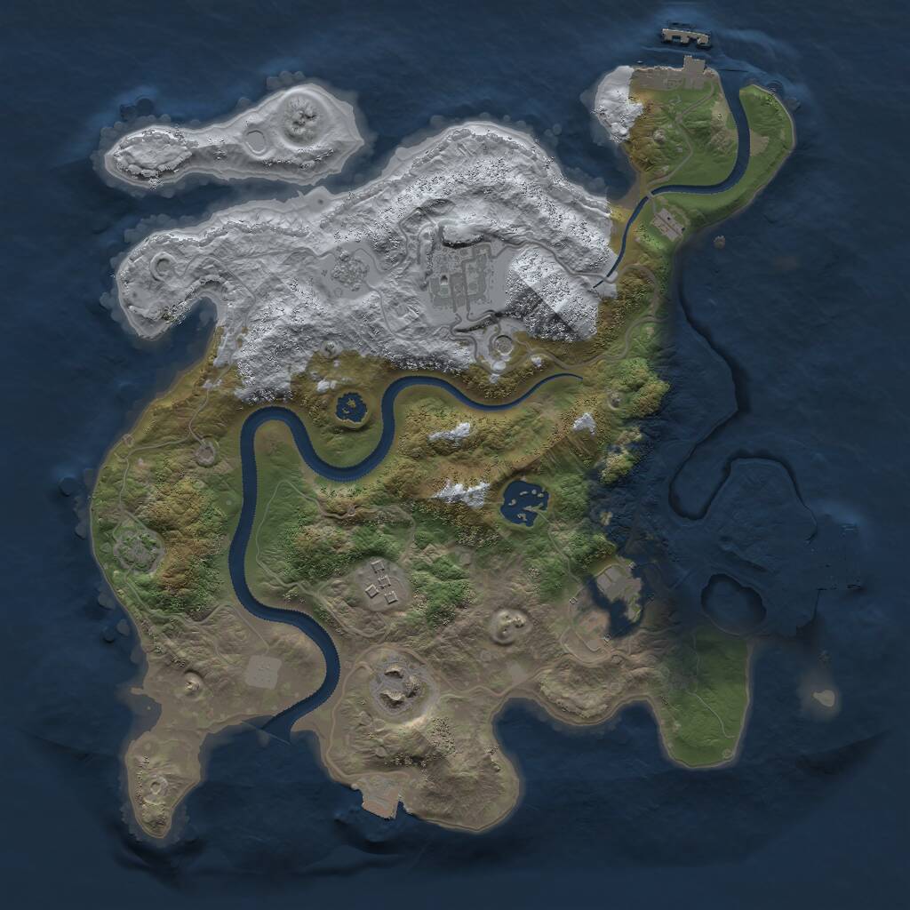 Rust Map: Procedural Map, Size: 3000, Seed: 635160672, 11 Monuments