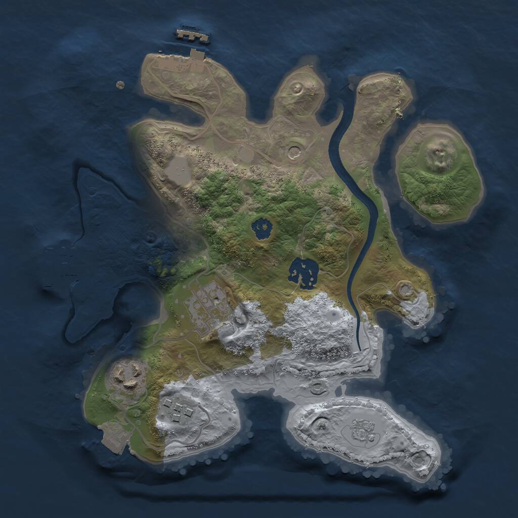 Rust Map: Procedural Map, Size: 2500, Seed: 3397636, 9 Monuments