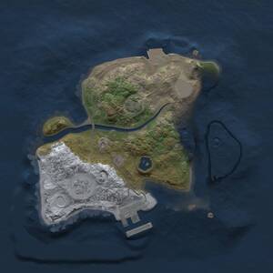 Thumbnail Rust Map: Procedural Map, Size: 2047, Seed: 1155510579, 4 Monuments