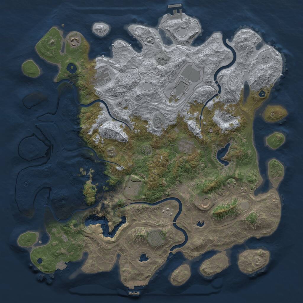 Rust Map: Procedural Map, Size: 4500, Seed: 931084413, 15 Monuments