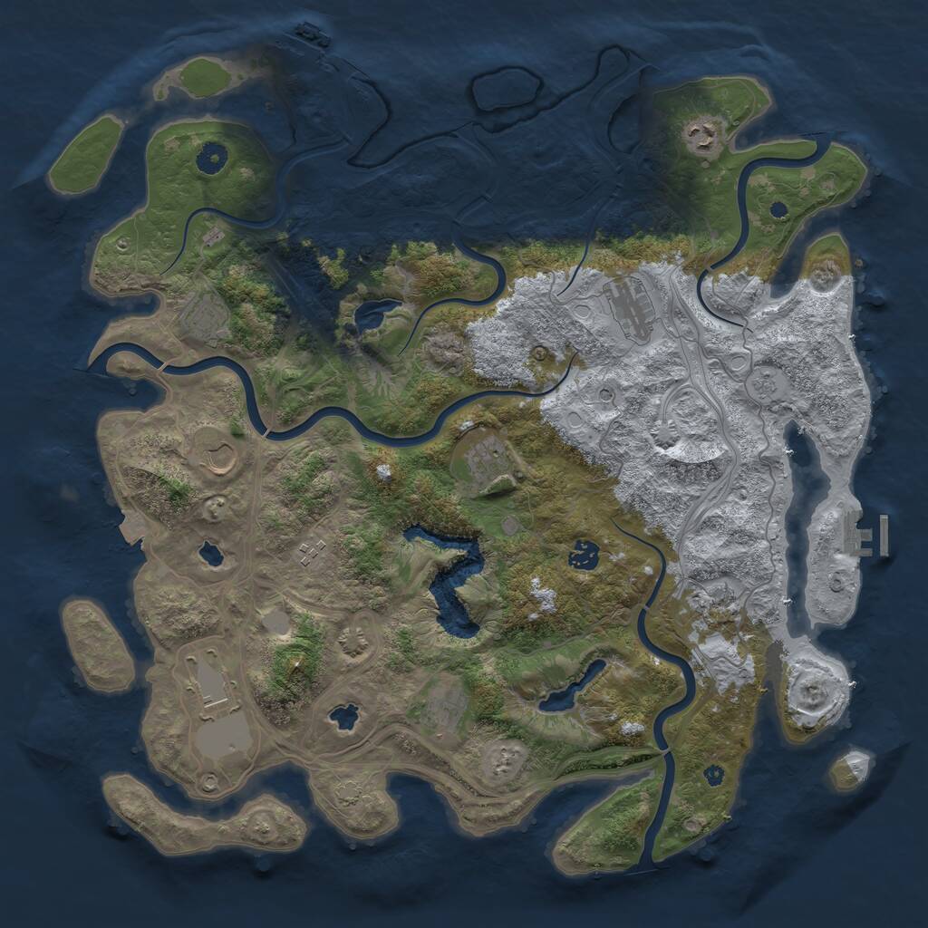 Rust Map: Procedural Map, Size: 4500, Seed: 18334586, 16 Monuments