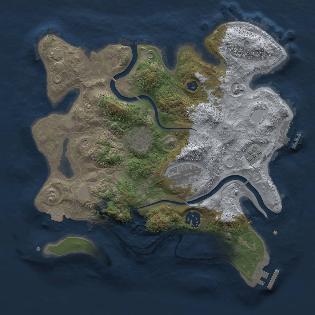 Rust Map: Procedural Map, Size: 3000, Seed: 536795376, 10 Monuments