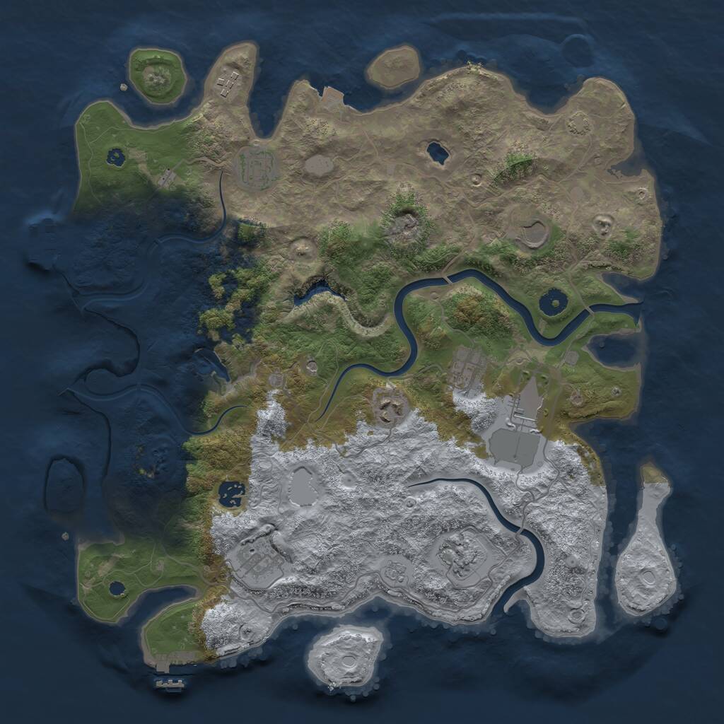 Rust Map: Procedural Map, Size: 4000, Seed: 1570391014, 15 Monuments