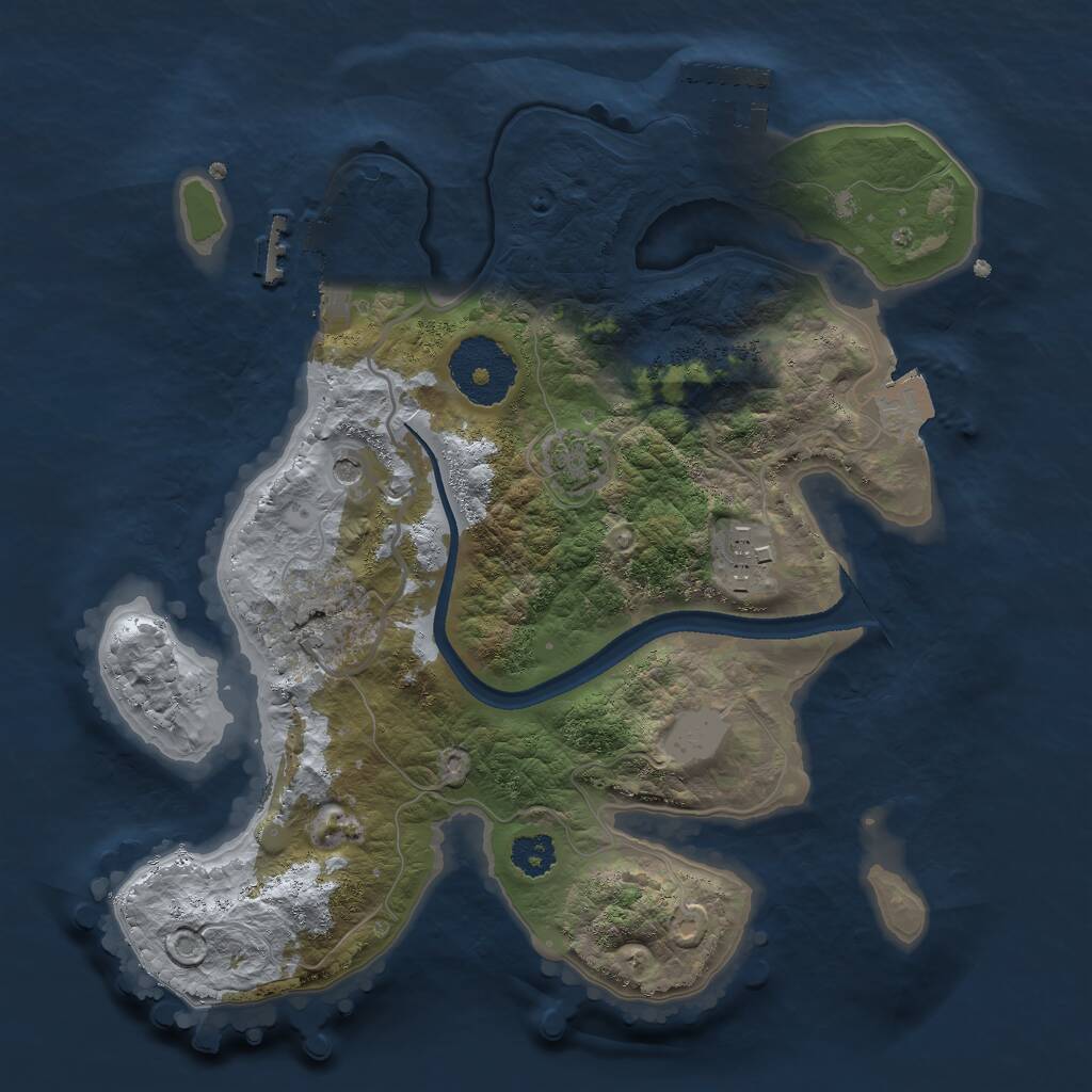 Rust Map: Procedural Map, Size: 2500, Seed: 6501289, 6 Monuments