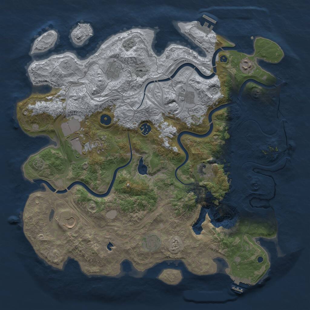 Rust Map: Procedural Map, Size: 4250, Seed: 515920587, 16 Monuments