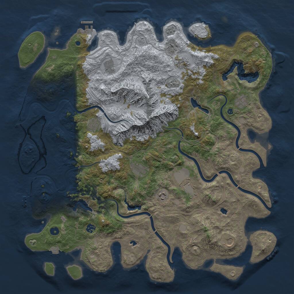 Rust Map: Procedural Map, Size: 5000, Seed: 1372950, 16 Monuments