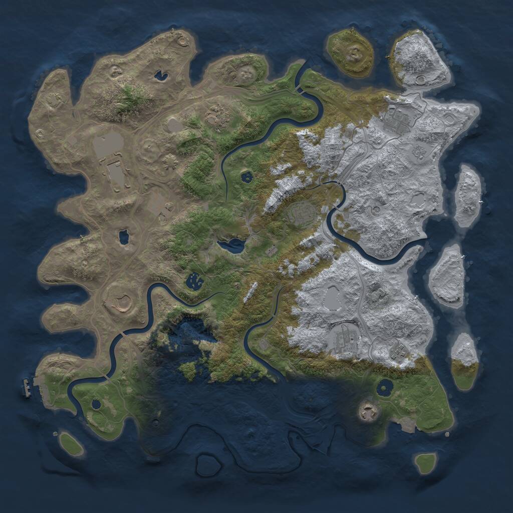Rust Map: Procedural Map, Size: 4500, Seed: 1434626735, 15 Monuments