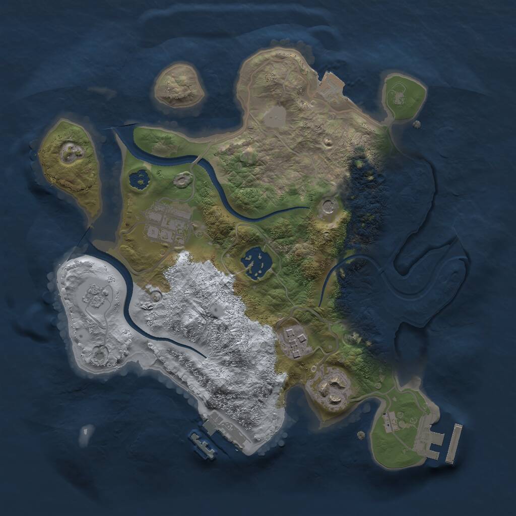 Rust Map: Procedural Map, Size: 2600, Seed: 123451257, 9 Monuments