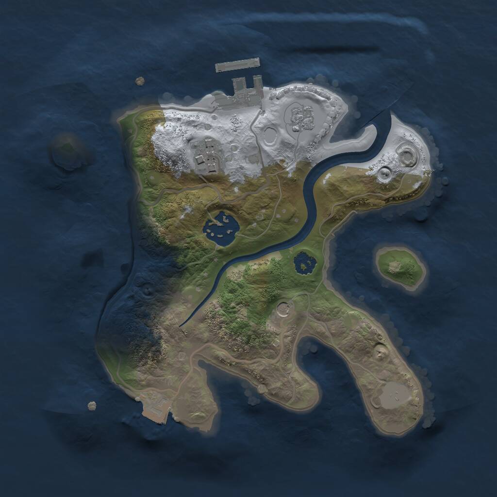 Rust Map: Procedural Map, Size: 2250, Seed: 82136, 6 Monuments