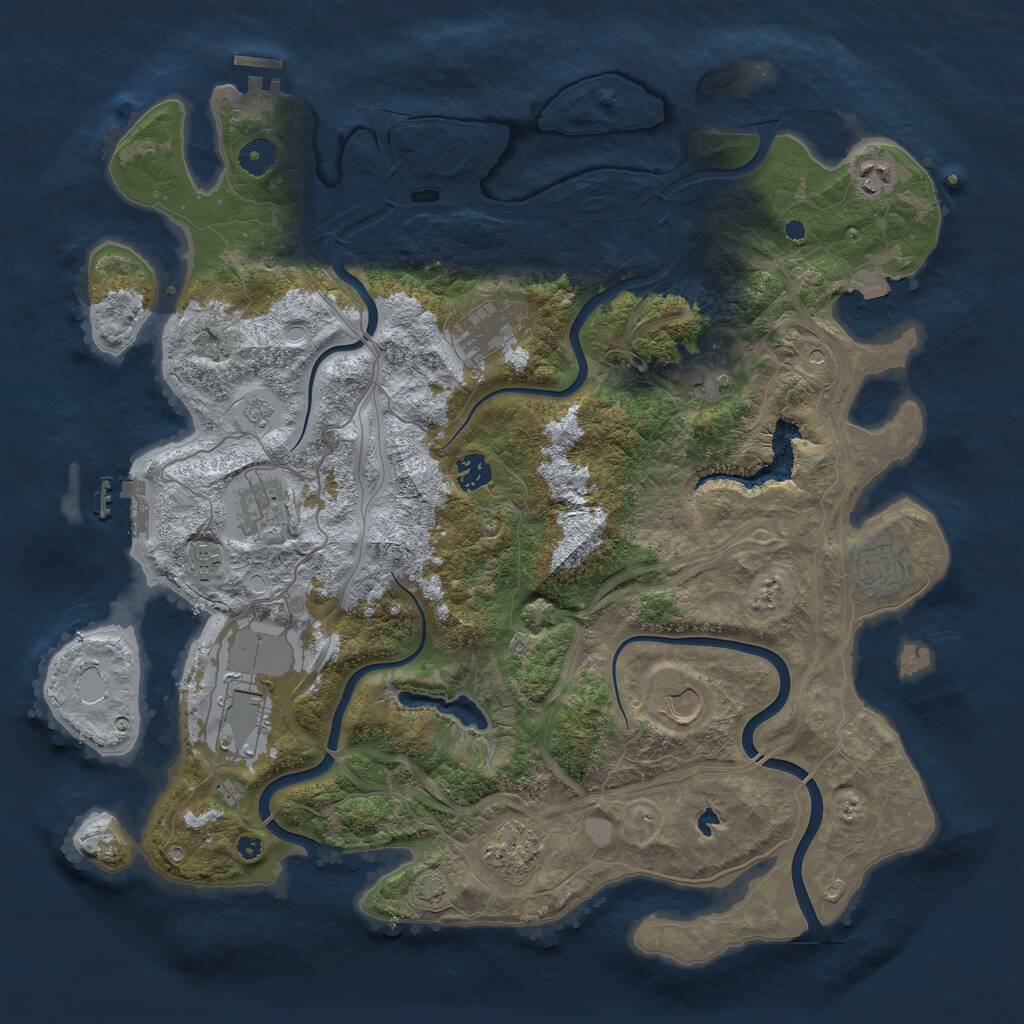 Rust Map: Procedural Map, Size: 4250, Seed: 1786069998, 16 Monuments
