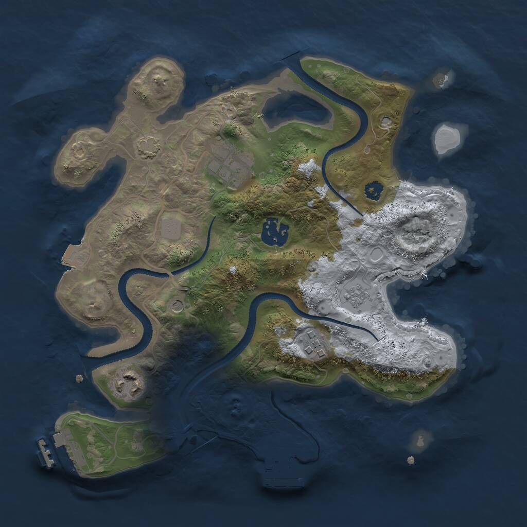 Rust Map: Procedural Map, Size: 2800, Seed: 1286039732, 10 Monuments