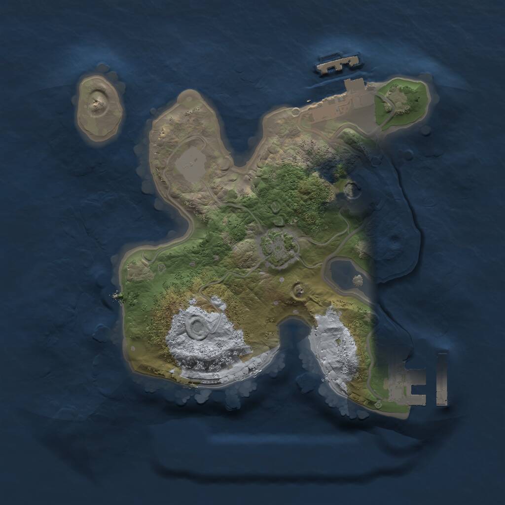 Rust Map: Procedural Map, Size: 1850, Seed: 77722, 5 Monuments