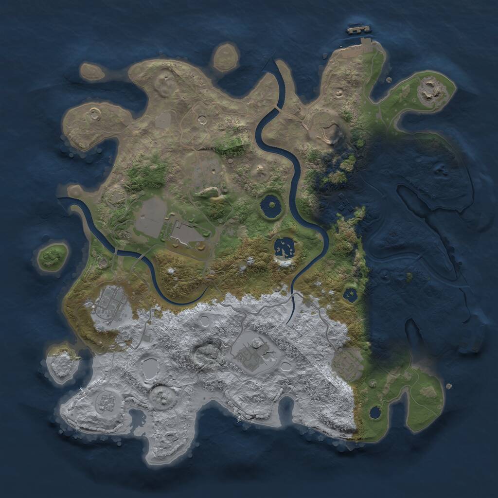 Rust Map: Procedural Map, Size: 3500, Seed: 1031233280, 15 Monuments