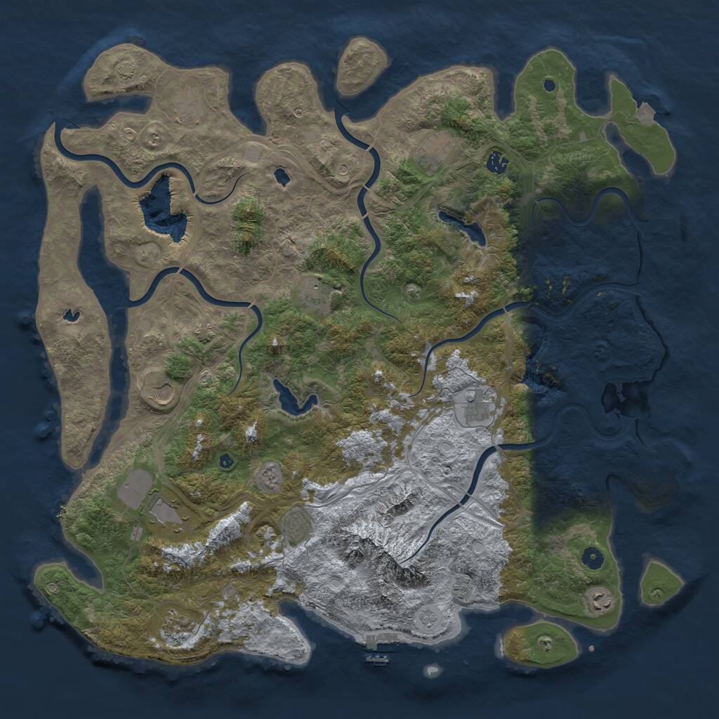 Rust Map: Procedural Map, Size: 5000, Seed: 2578615, 17 Monuments