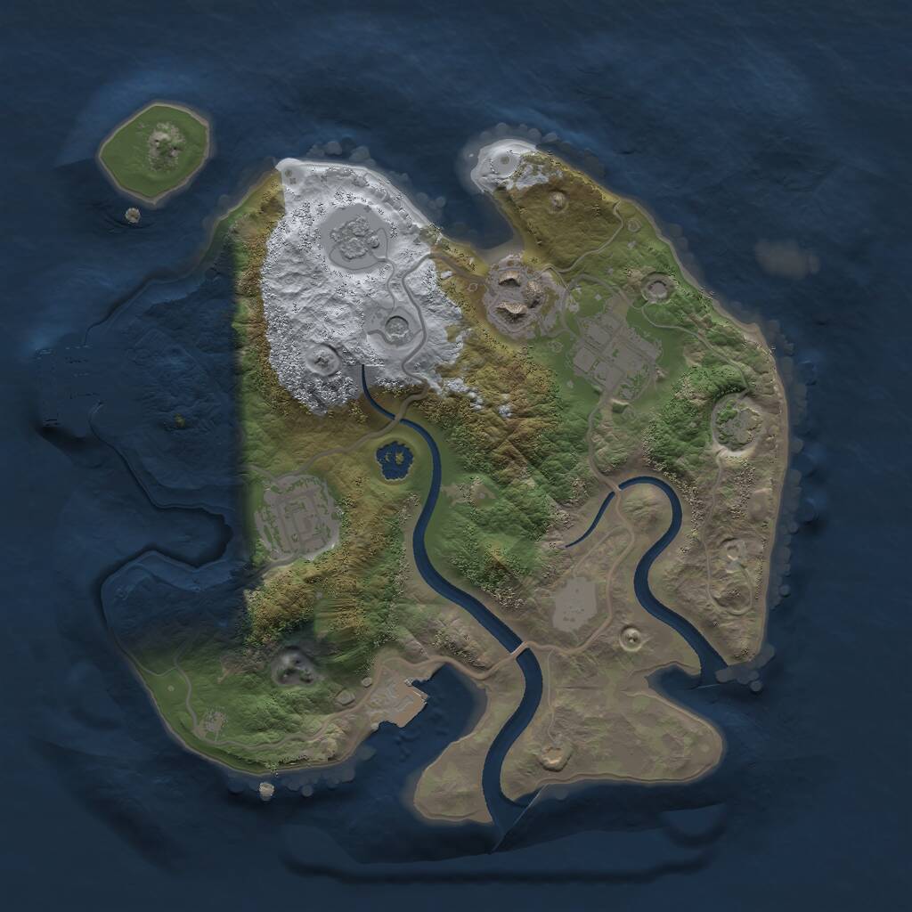 Rust Map: Procedural Map, Size: 2500, Seed: 1597796837, 8 Monuments