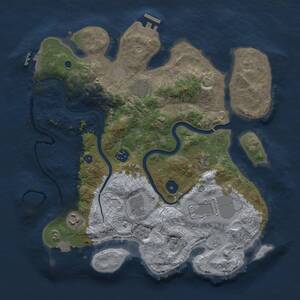 Thumbnail Rust Map: Procedural Map, Size: 3500, Seed: 890303305, 13 Monuments