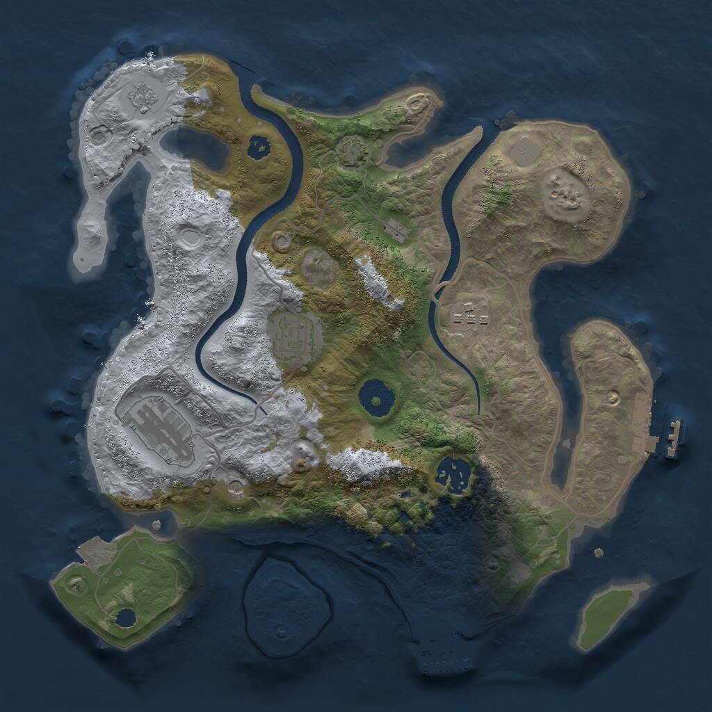 Rust Map: Procedural Map, Size: 3000, Seed: 5890231, 10 Monuments