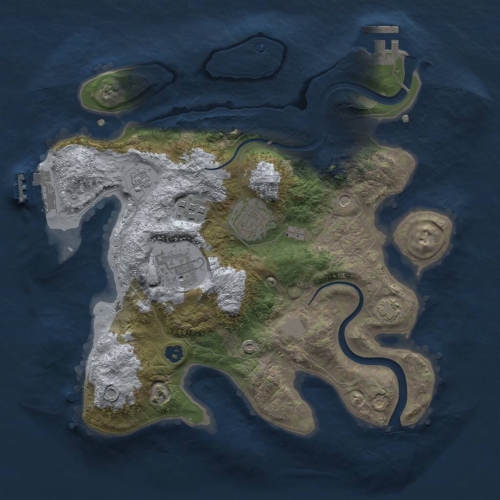 Rust Map: Procedural Map, Size: 2800, Seed: 876, 9 Monuments
