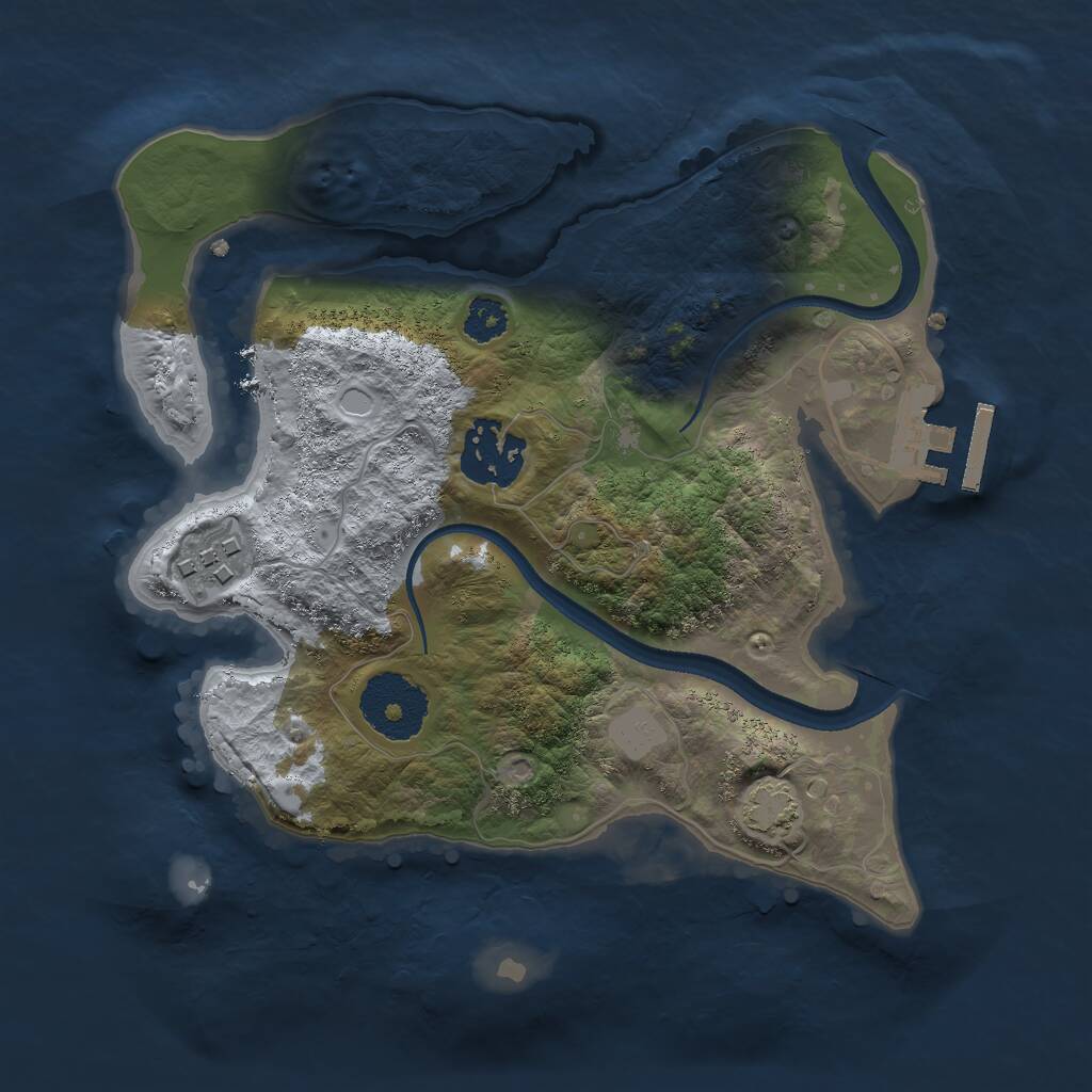 Rust Map: Procedural Map, Size: 2500, Seed: 918788163, 5 Monuments