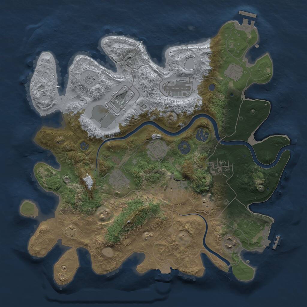 Rust Map: Procedural Map, Size: 3500, Seed: 1775289607, 17 Monuments