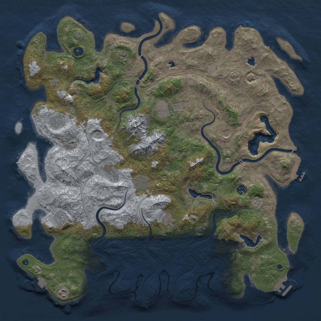 Rust Map: Procedural Map, Size: 5000, Seed: 3291996, 17 Monuments