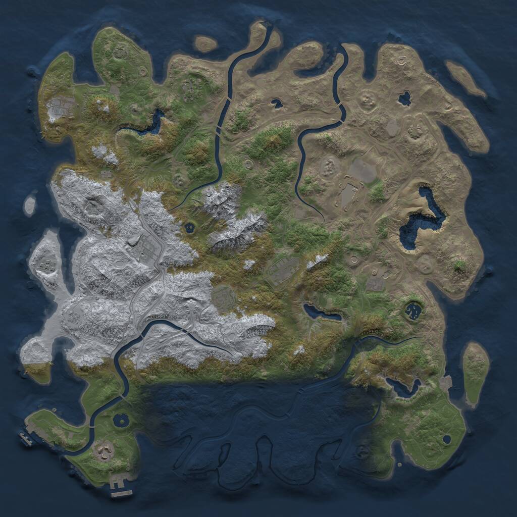 Rust Map: Procedural Map, Size: 5000, Seed: 3291996, 16 Monuments