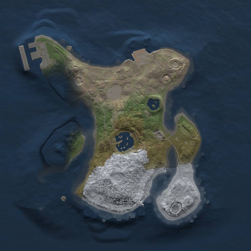 Rust Map: Procedural Map, Size: 2000, Seed: 35412, 4 Monuments