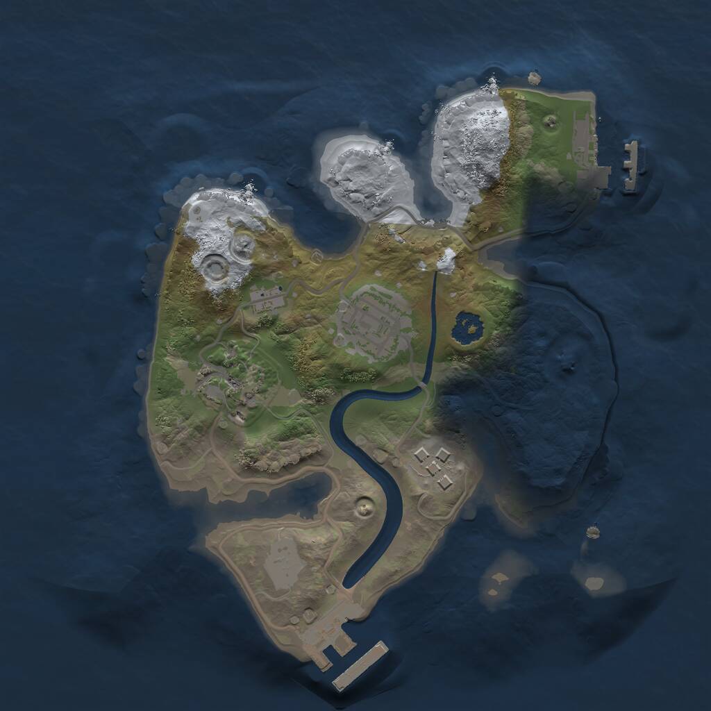 Rust Map: Procedural Map, Size: 2200, Seed: 189912643, 6 Monuments