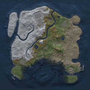 Thumbnail Rust Map: Procedural Map, Size: 3500, Seed: 345674573, 13 Monuments