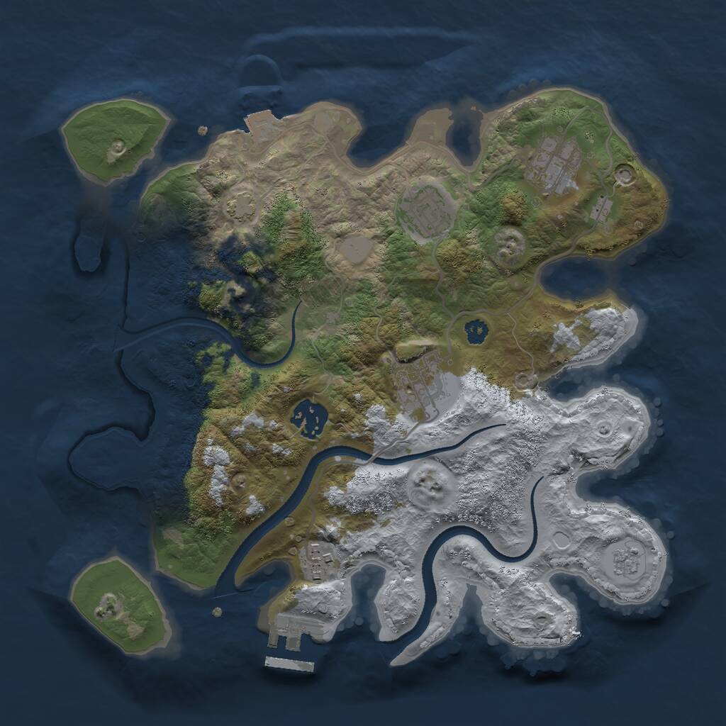 Rust Map: Procedural Map, Size: 3000, Seed: 89234806, 9 Monuments