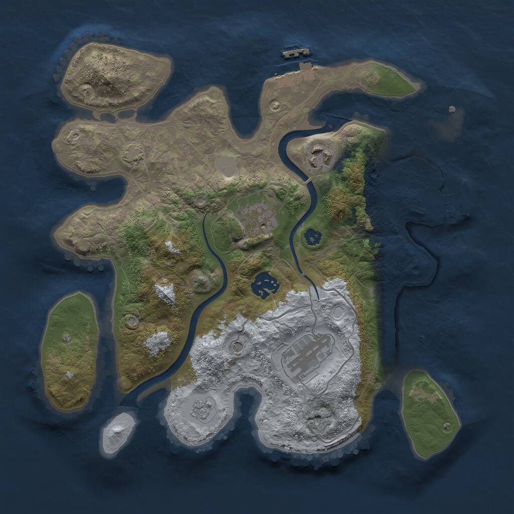 Rust Map: Procedural Map, Size: 3000, Seed: 3275, 10 Monuments