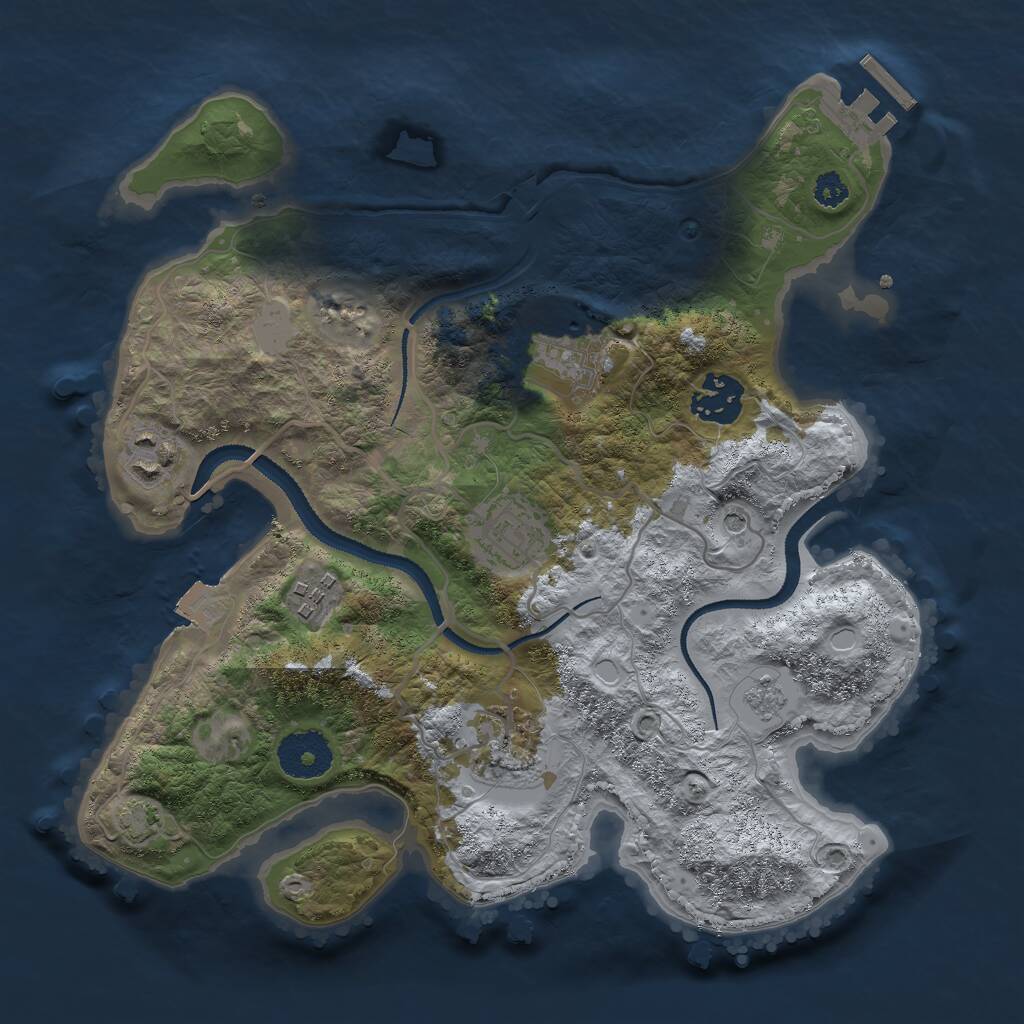 Rust Map: Procedural Map, Size: 3000, Seed: 347629139, 11 Monuments