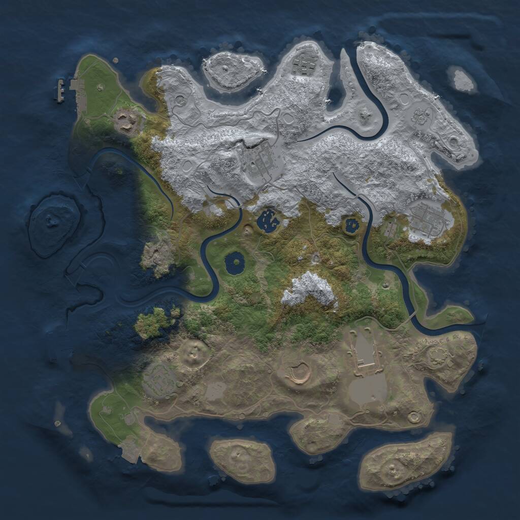 Rust Map: Procedural Map, Size: 3600, Seed: 2354235, 14 Monuments