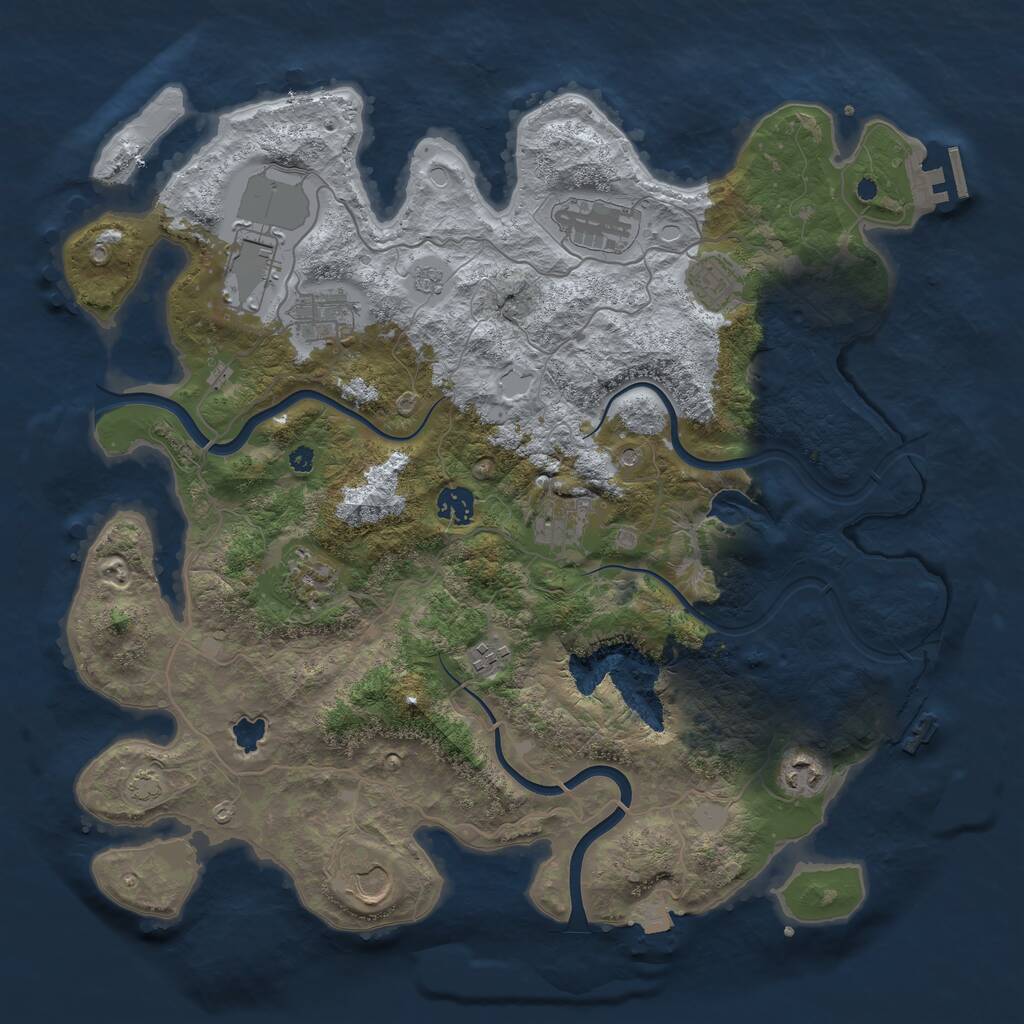 Rust Map: Procedural Map, Size: 4000, Seed: 1403990980, 16 Monuments