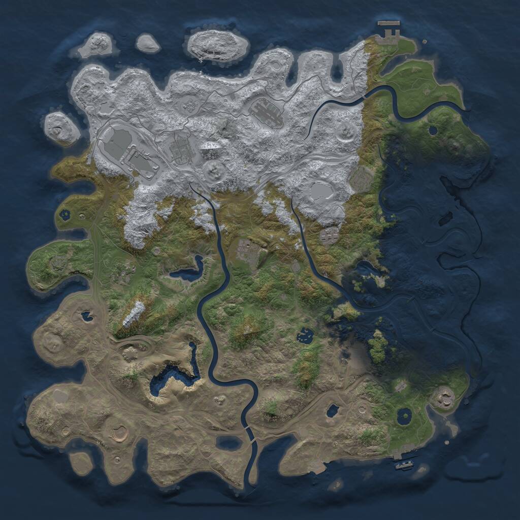 Rust Map: Procedural Map, Size: 4750, Seed: 871606214, 17 Monuments