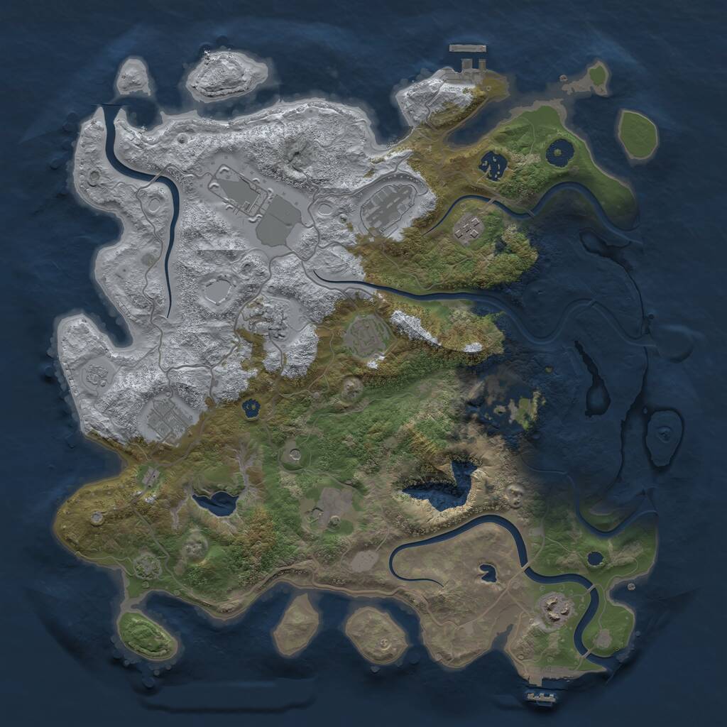 Rust Map: Procedural Map, Size: 4000, Seed: 1311375699, 16 Monuments