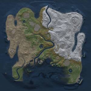 Thumbnail Rust Map: Procedural Map, Size: 3500, Seed: 1321211161, 16 Monuments