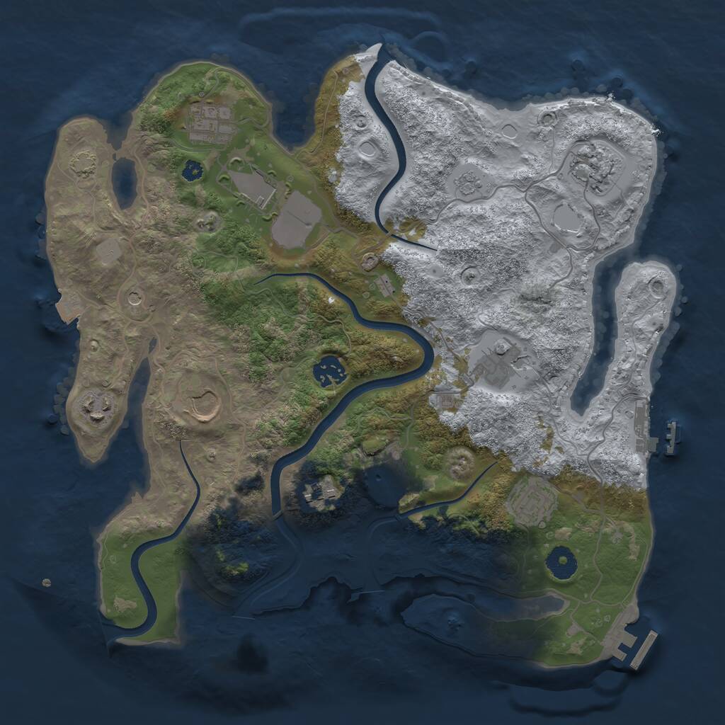 Rust Map: Procedural Map, Size: 3500, Seed: 1321211161, 16 Monuments