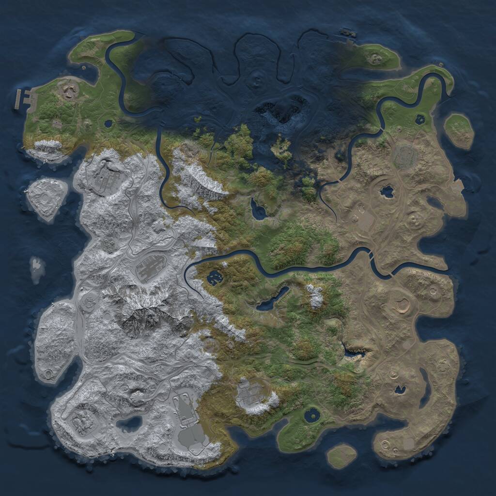 Rust Map: Procedural Map, Size: 5000, Seed: 26852836, 17 Monuments