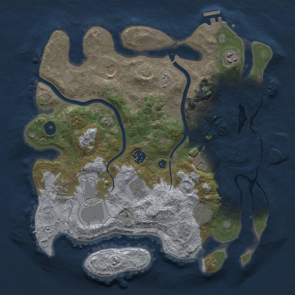 Rust Map: Procedural Map, Size: 3500, Seed: 1654786591, 15 Monuments