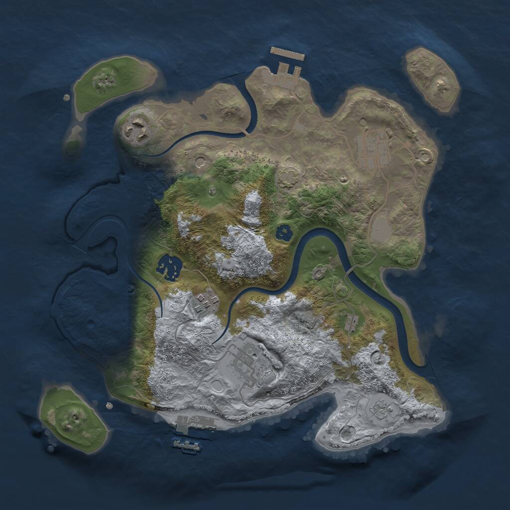 Rust Map: Procedural Map, Size: 3000, Seed: 9605, 11 Monuments