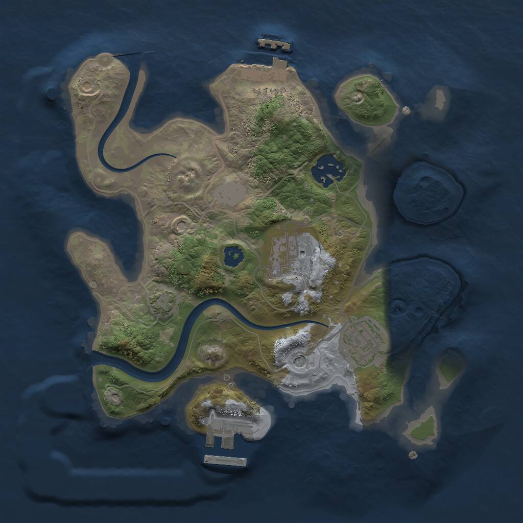 Rust Map: Procedural Map, Size: 2500, Seed: 1150375996, 8 Monuments