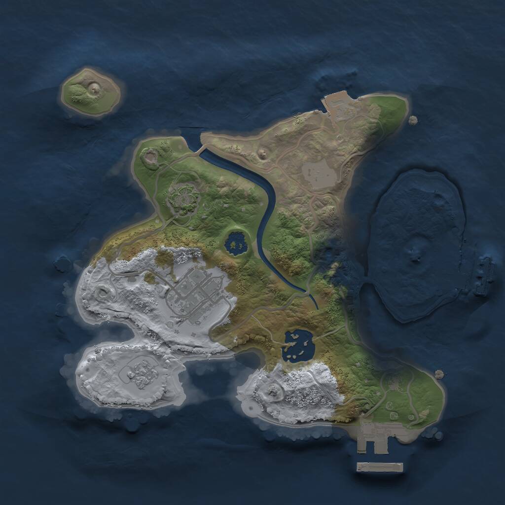 Rust Map: Procedural Map, Size: 2200, Seed: 1192361626, 7 Monuments