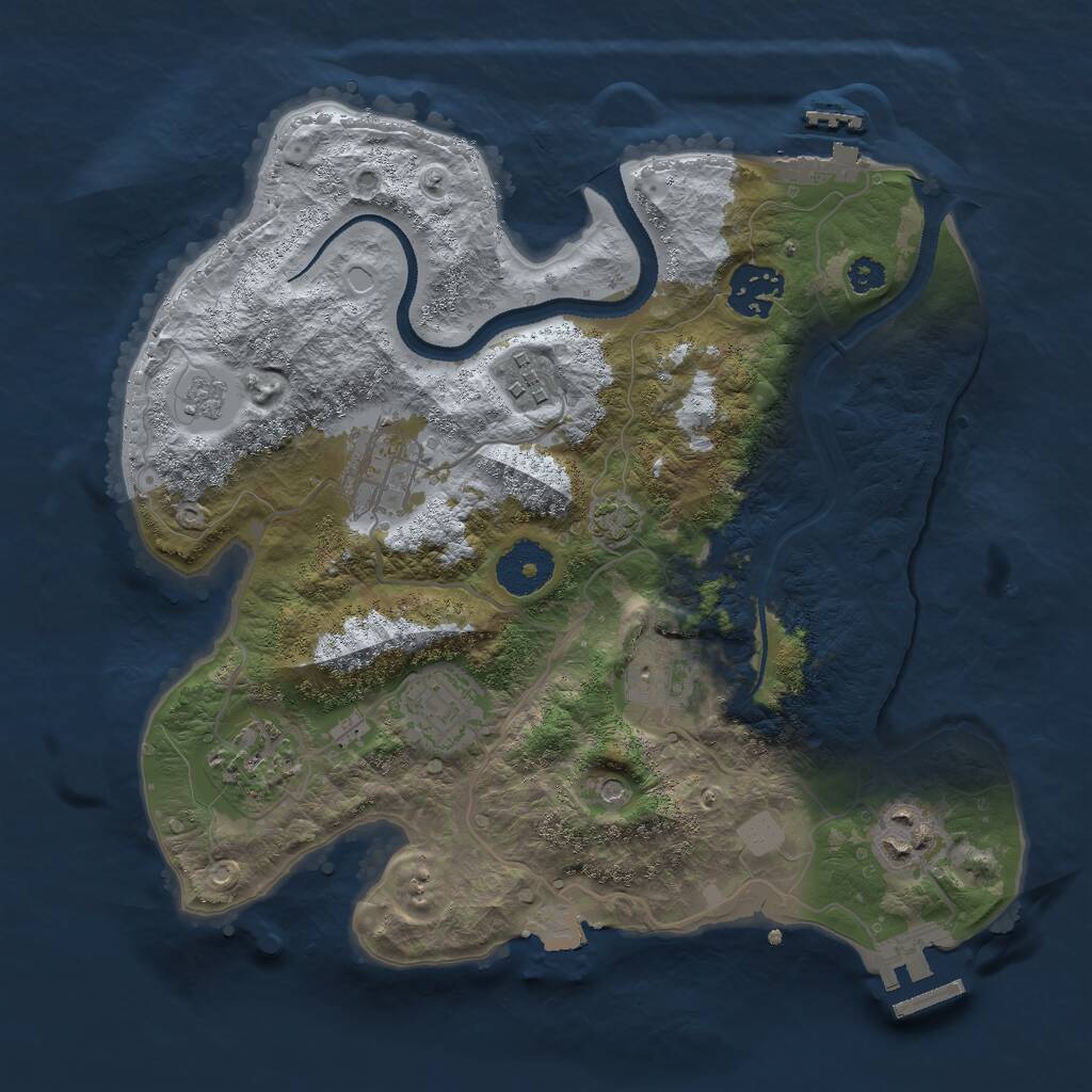 Rust Map: Procedural Map, Size: 3000, Seed: 39657, 13 Monuments